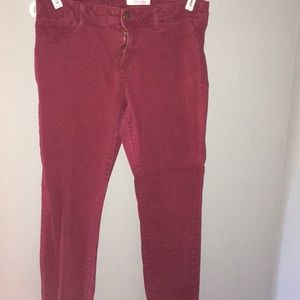 Maroon skinny jeans